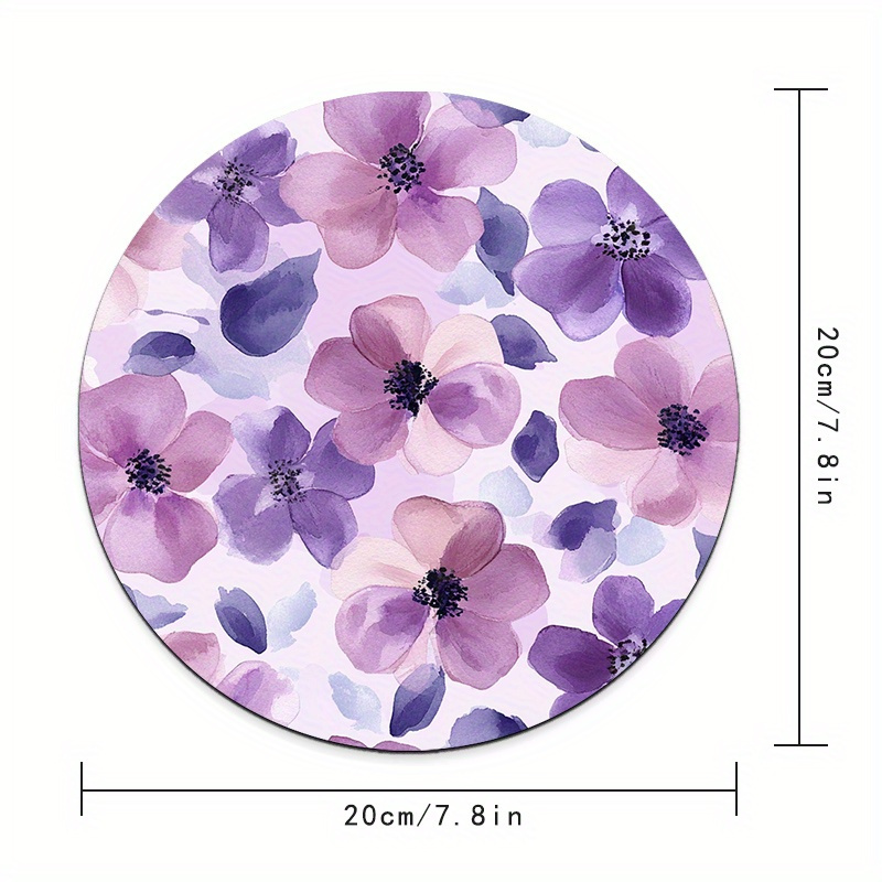 1pc Purple Floral Round Mouse  – Tradescantia Purple Bewertung und Preis